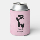 Goede Pointe. Zwarte balletschoenen en gekleurd Blikjeskoeler (Blikje Achterkant)