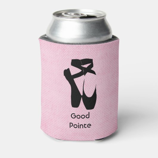 Goede Pointe. Zwarte balletschoenen en gekleurd Blikjeskoeler (Blikje Achterkant)