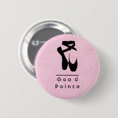 Goede Pointe. Zwarte balletschoenen en gekleurd Ronde Button 5,7 Cm (Voorkant /achterkant)
