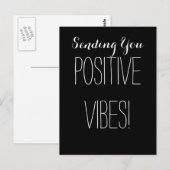 Goede Positieve Vibes Zwart-wit Spiritueel Briefkaart (Voorkant / Achterkant)