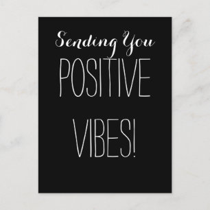 Goede Positieve Vibes Zwart-wit Spiritueel Briefkaart