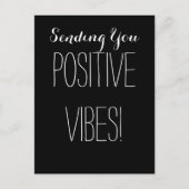 Goede Positieve Vibes Zwart-wit Spiritueel Briefkaart (Voorkant)