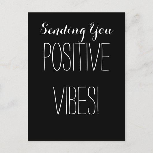 Goede Positieve Vibes Zwart-wit Spiritueel Briefkaart (Voorkant)