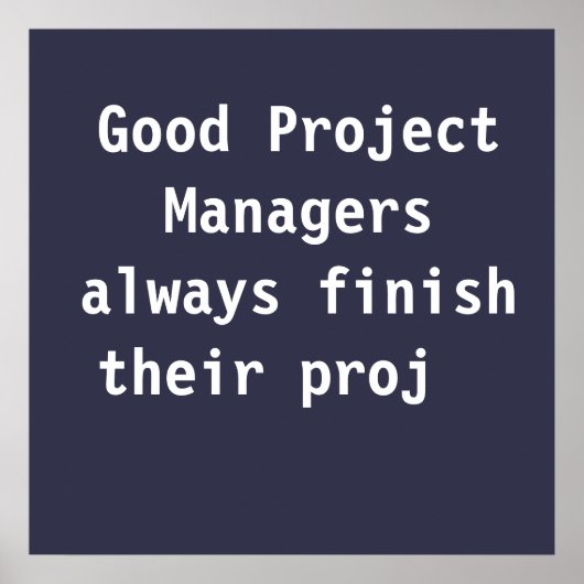 Goede projectmanagers Funny Famous PMO Quote Poster (Voorkant)