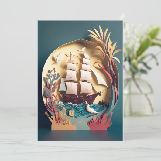 Goede reis en bedankt kaart, verzendthema (Staand voorkant)