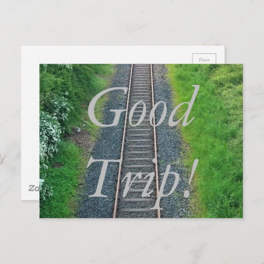 Goede reis! Treinspoor in Natuur Landschap Briefkaart (Voorkant / Achterkant)