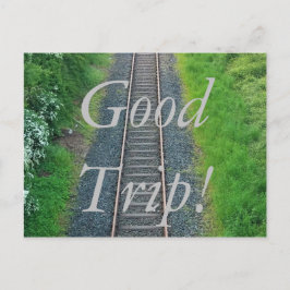 Goede reis! Treinspoor in Natuur Landschap Briefkaart