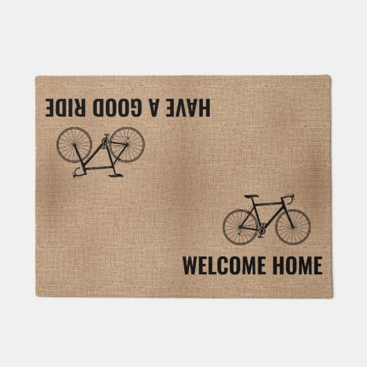 Goede rit & welkom thuis | Fietser welkom Deurmat (Voorkant)