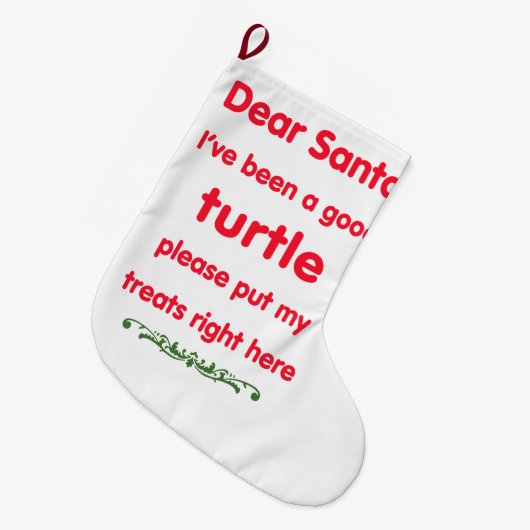 goede schildpad grote kerstsok (Voorkant (Hangend))