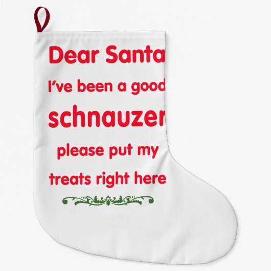 goede schnauzer grote kerstsok (Voorkant)