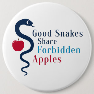 Goede Slangen Delen Verboden Appels Ronde Button 6,0 Cm