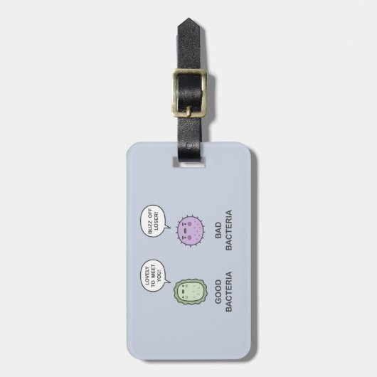 Goede, slechte bacteriën bagagelabel (Voorkant verticaal)