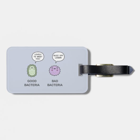 Goede, slechte bacteriën bagagelabel (Achterkant horizontaal)