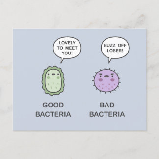 Goede, slechte bacteriën uitnodiging briefkaart