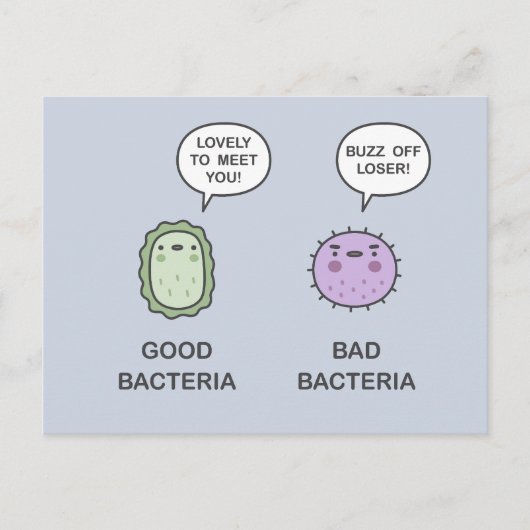 Goede, slechte bacteriën uitnodiging briefkaart (Voorkant)