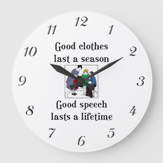Goede Speech School Gezegde Wall Clock Grote Klok (Voorkant)