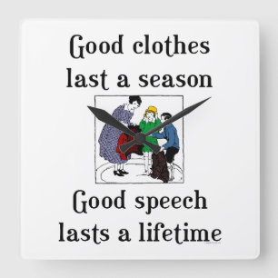 Goede Speech School Gezegde Wall Clock Vierkante Klok