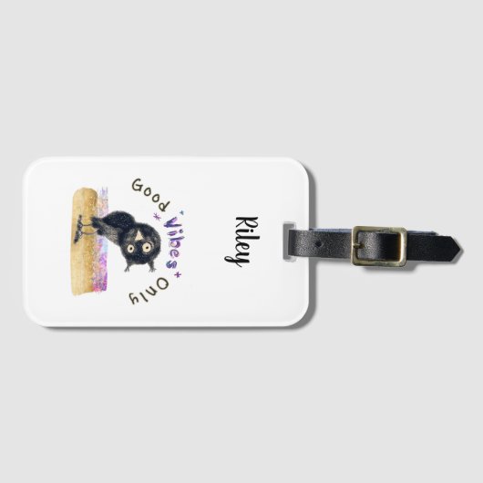 Goede steekproeven slechts met Curieuze Owl Bagagelabel (Voorkant (horizontaal))