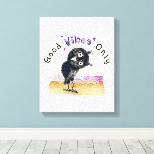 Goede steekproeven slechts met Curieuze Owl Canvas Afdruk (Insitu (Houten vloer))