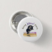 Goede steekproeven slechts met Curieuze Owl Ronde Button 3,2 Cm (Voorkant /achterkant)