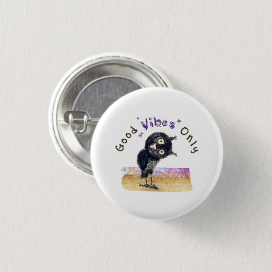 Goede steekproeven slechts met Curieuze Owl Ronde Button 3,2 Cm (Voorkant /achterkant)