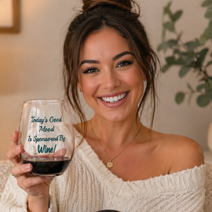 Goede stemming gesponsord door wijn wijnglas zonder voet