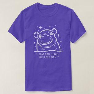 Goede stemming met Moo Deng Schattige Hippo T-shirt