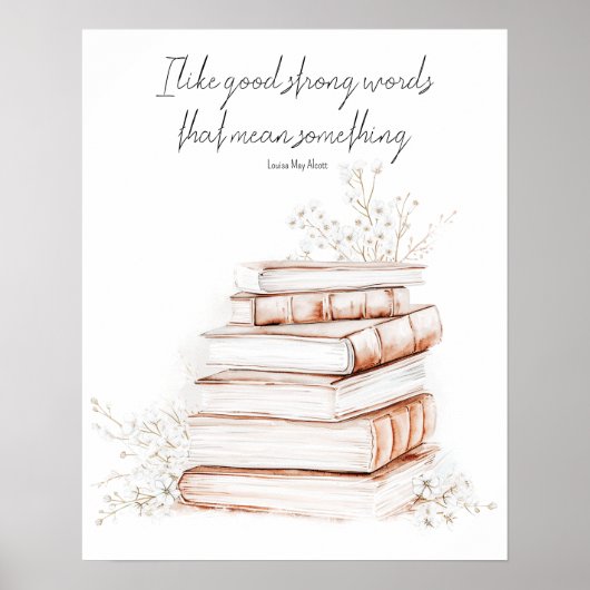 Goede sterke woorden boek Poster | Louisa May Alco (Voorkant)