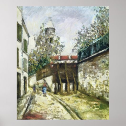 Goede Straat in Montmartre Poster (Voorkant)