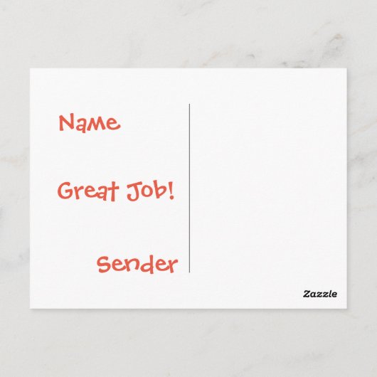 Goede taakdraak briefkaart (Achterkant)