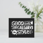 Goede tanden zijn altijd in stijl briefkaart (Staand voorkant)