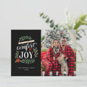 Goede Tidings Of Comfort And Joy Foto Feestdagenkaart (Staand voorkant)