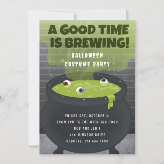 Goede tijd is ! brouwen Halloween kostuumfeest Kaart (Voorkant)
