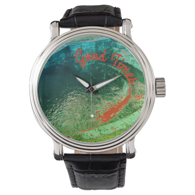 Goede tijden en groen zwembad in Welshpool Horloge (Voorkant)