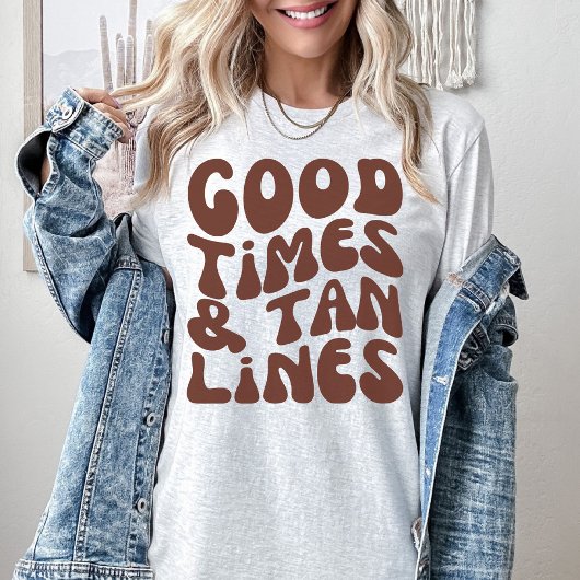 Goede tijden en Tan Lines | Boho Zomervakantie T-shirt