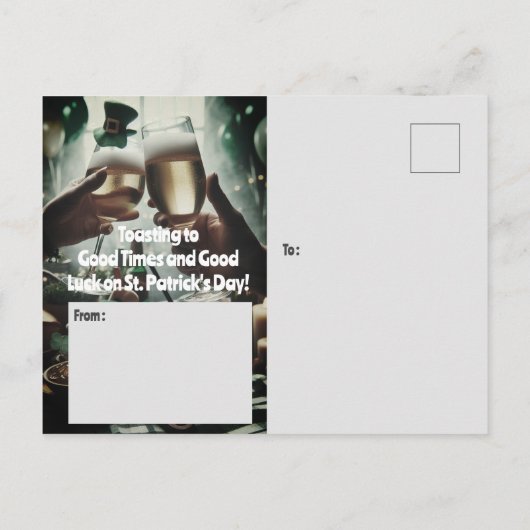 Goede tijden en veel succes op St. Patrick's Day Briefkaart (Achterkant)
