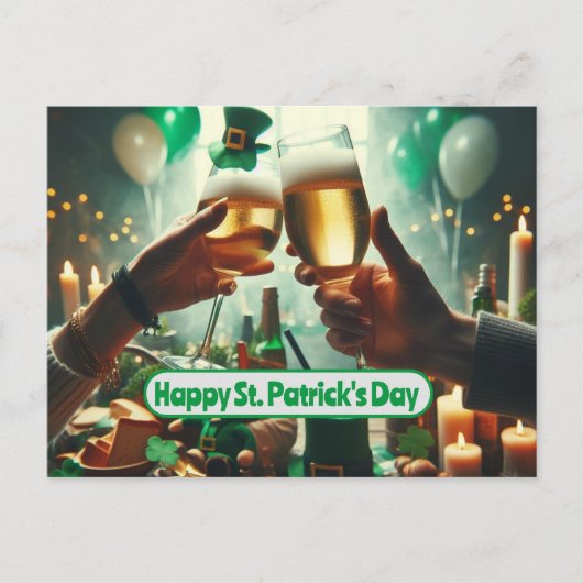 Goede tijden en veel succes op St. Patrick's Day Briefkaart (Voorkant)
