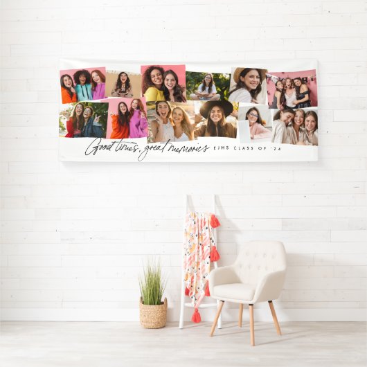 Goede tijden geweldige herinneringen 12 foto leuke spandoek (Insitu)