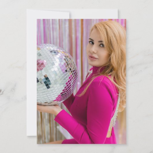 Goede tijden Groovy Pink Galentine's Day Party Kaart (Achterkant)