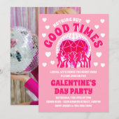 Goede tijden Groovy Pink Valentijns's Galentine's  Kaart (Voorkant / Achterkant)