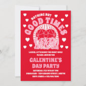 Goede Tijden Groovy Rode Valentijns Galentine's Da Kaart (Voorkant)