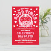 Goede Tijden Groovy Rode Valentijns Galentine's Da Kaart (Staand voorkant)