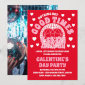 Goede Tijden Groovy Rode Valentijns Galentine's Da Kaart (Voorkant / Achterkant)