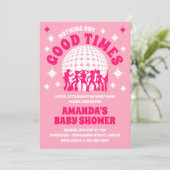 Goede tijden Groovy Roze Baby shower Kaart (Staand voorkant)