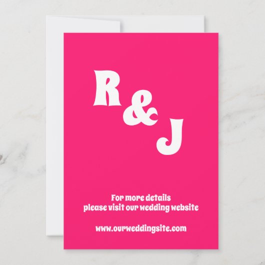 Goede Tijden Groovy Roze Bruiloft Save The Date (Achterkant)