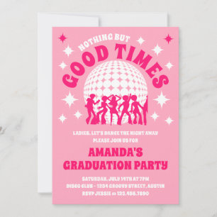 Goede tijden Groovy Roze Graduation Party Kaart
