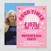 Goede tijden Groovy Roze Moederdag Party Kaart (Voorkant / Achterkant)