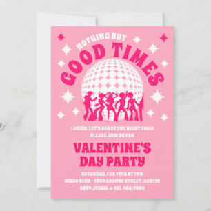 Goede tijden Groovy Roze Valentijnsdag Party Kaart
