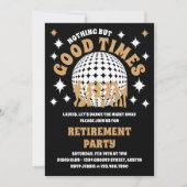 Goede Tijden Groovy Zwart en Goud Pensioen Partij Kaart (Voorkant)