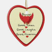 goede tijden met hart keramisch ornament (Rechts)